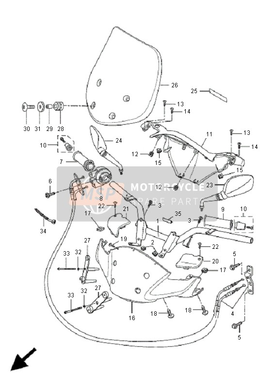 5B2F63010000, Kabel Gashendel Assy, Yamaha, 0